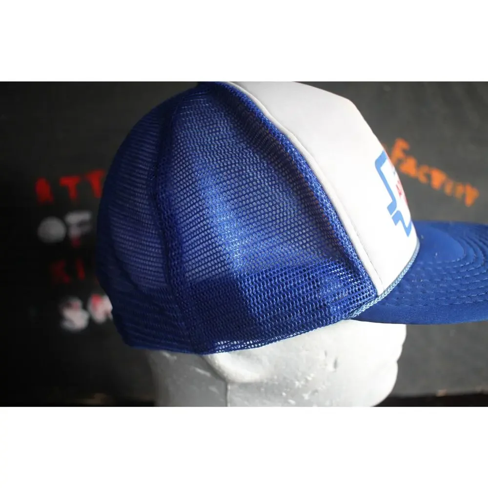 Vintage Big A Advantage Muffler Trucker Hat Blue Mesh Snapback Auto Parts Cap